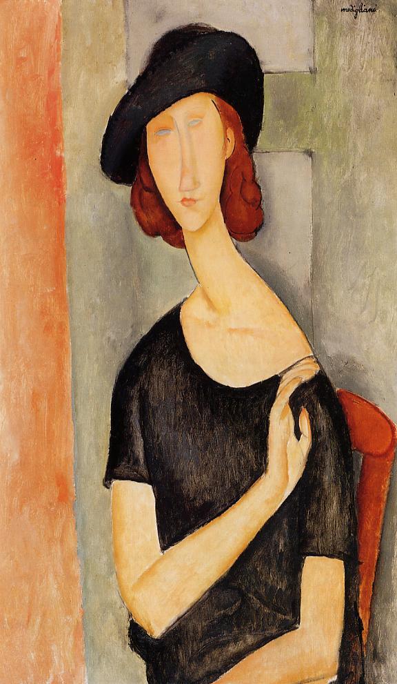 Jeanne Hebuterne in a Hat - Amedeo Modigliani Paintings